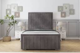 "Sloomy Richmond Slate Naples Bed Frame With 50"" Upholstered Headboard 3' Single"
