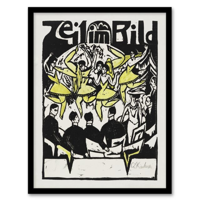 "Female Dancers At The Ice Palace Kirchner Framed Wall Art Print 12X16"""