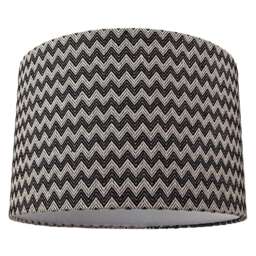 Modern Trendy Zig Zag Chevron Effect Black and White Cotton Shade Black Black 1