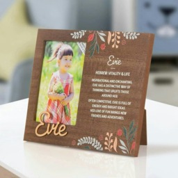 History & Heraldry Pre-Personalised Kids Wooden Picture Frame - Evie