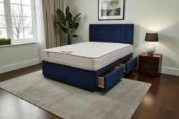 "SKY Plush Bed Set With Mattress, 2 Drawers Same Side & 24""Headboard"