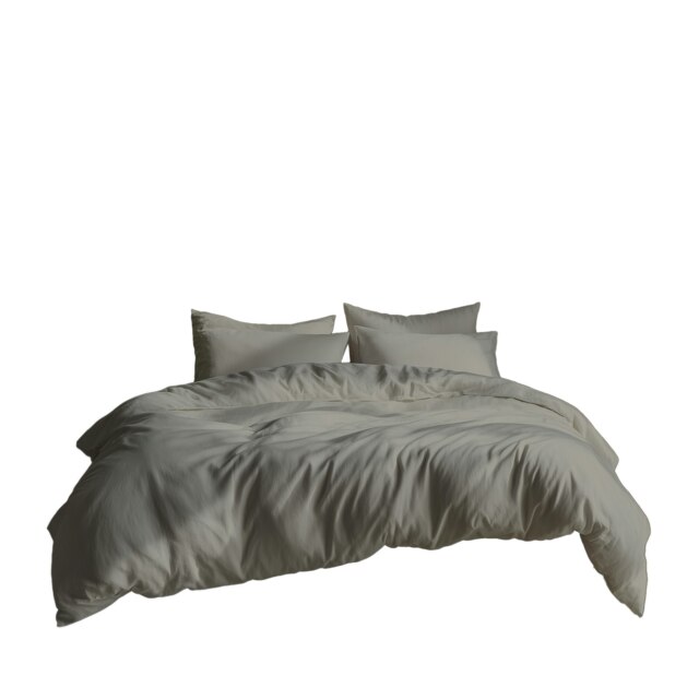 Plain Dyed Easy Care Polycotton Duvet Cover And Pillowcase/s Set Bed Linen Silver Silver Super King