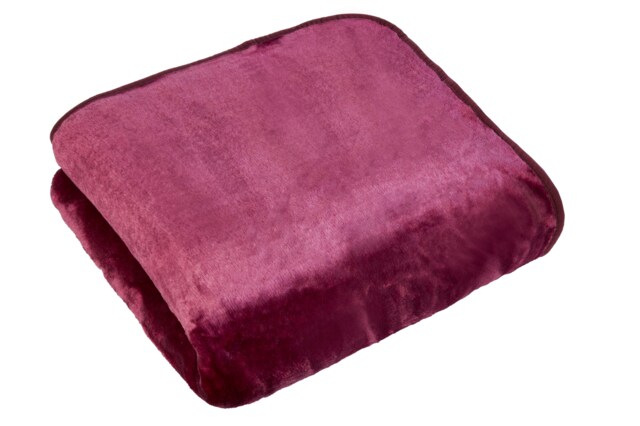 Dyed Mink Faux Fur Polyester Super Soft Cosy Plain Throw Purple L 1