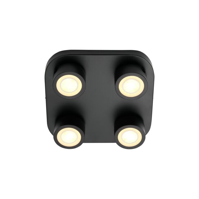 Nordlux Clyde Indoor Ceiling Light Black Metal Intergrated LED 3-Level Dimming - Mains Powered, IP20