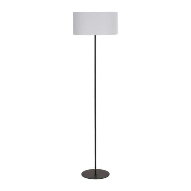 Black and Ivory Tall Floor Lamp With Lampshade