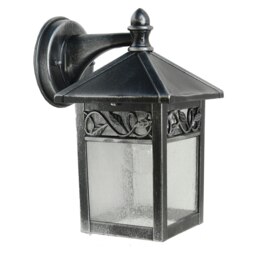 Winchcombe 1 Light Outdoor Wall Lantern Light Black, Silver IP44, E27
