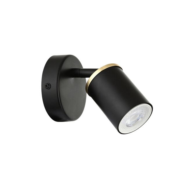 Larbert - Black Adjustable Spotlight Fitting for Wall or Ceiling