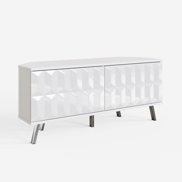 Frank Olsen Furniture Elevate Corner TV Cabinet in White White White 1