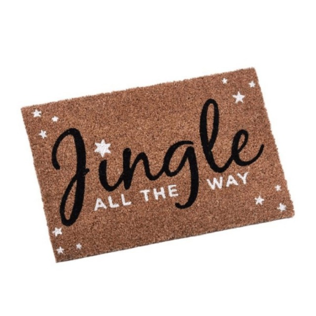 60cm x 40cm Jingle All The Way Coir Doormat with PVC Backing