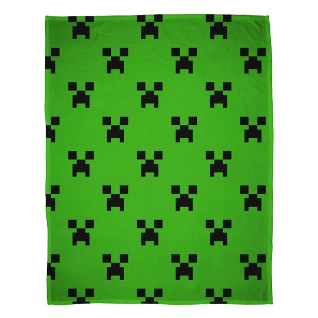 Minecraft Fleece Creeper Blanket Green Green/Black 150cm x 100cm 1