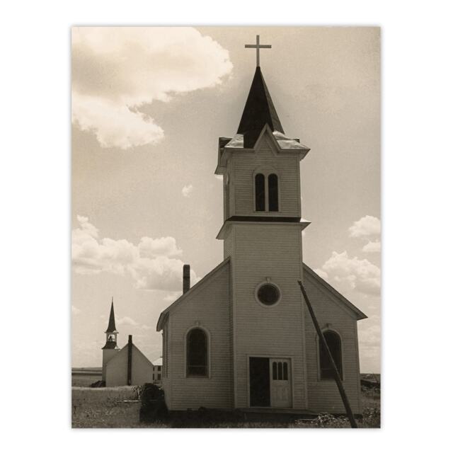"Three Churches South Dakota Dorothea Lange Huge Wall Art Poster Print 24X32"""