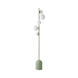 ValueLights Marlow Sage Green Opaque Glass Globe 5 Way Floor Lamp Green