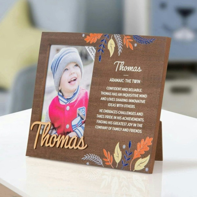 History & Heraldry Pre-Personalised Kids Wooden Picture Frame - Thomas