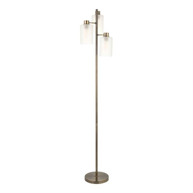 Panton - Antique Brass 150cm Floor Lamp with Frosted Glass Shades