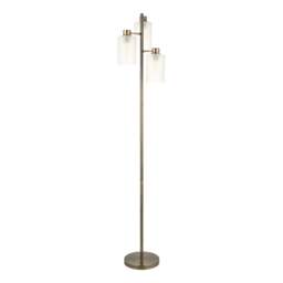 Panton - Antique Brass 150cm Floor Lamp with Frosted Glass Shades