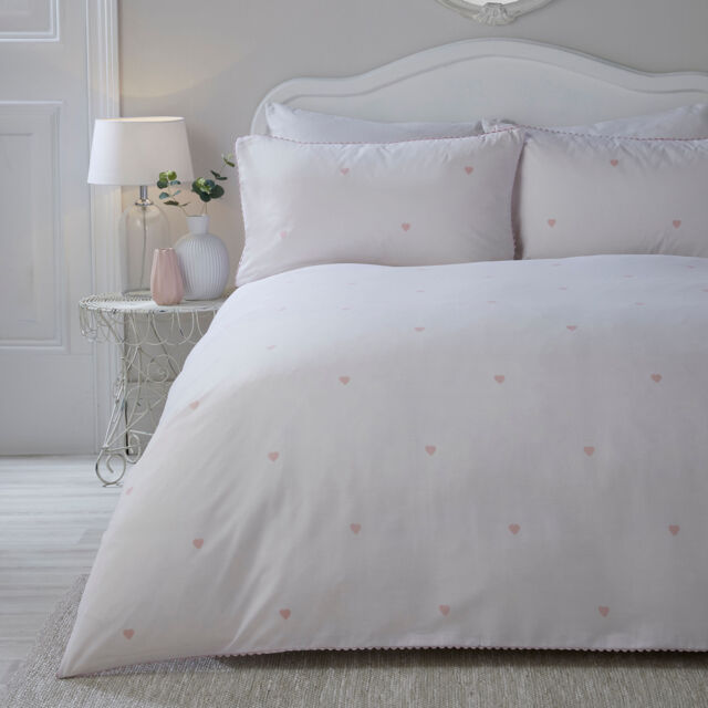 Serene Decorative Heart Duvet Cover Set Blush