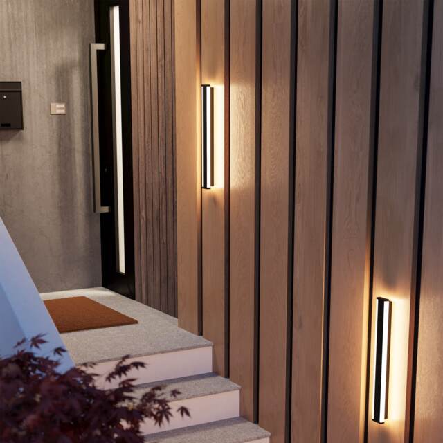 EGLO Neviano Extended LED Wall Light Black, 58cm Black