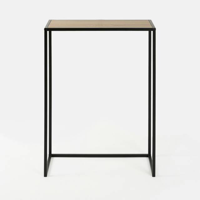 OHS Marble Top Modern Bedroom Nightstand Living Room Hallway End Console Table Brown Light Wood