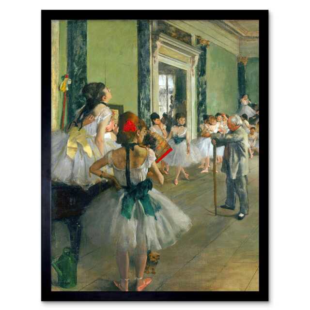 "Edgar Degas Ballet Class Old Master Painting 12x16"" Framed Wall Art Print"