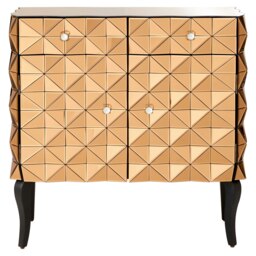 Orsina Contemporary Copper Finish Cabinet, Versatile Bedside Cabinet, Elegant And Functional Storage Cabinet