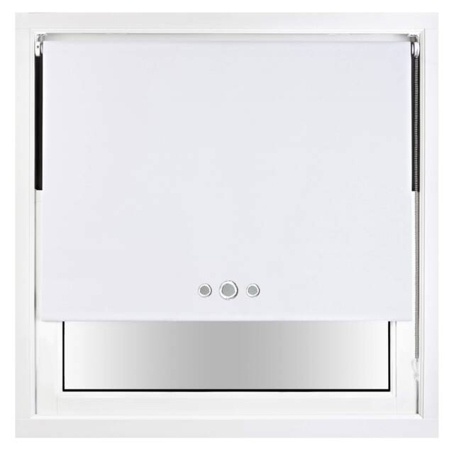 FURNISHED Blackout Roller Blind with Triple Eyelets & Metal Fittings White White (W) 45cm x (L) 165cm