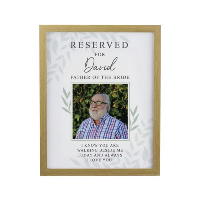 Personalised Reserved For Photo Upload Oak Poster Frame Brown One Size