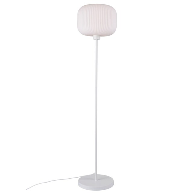 Nordlux Milford Indoor Floor Lamp White Metal E27 Hand Blown Glass - Mains Powered, IP20