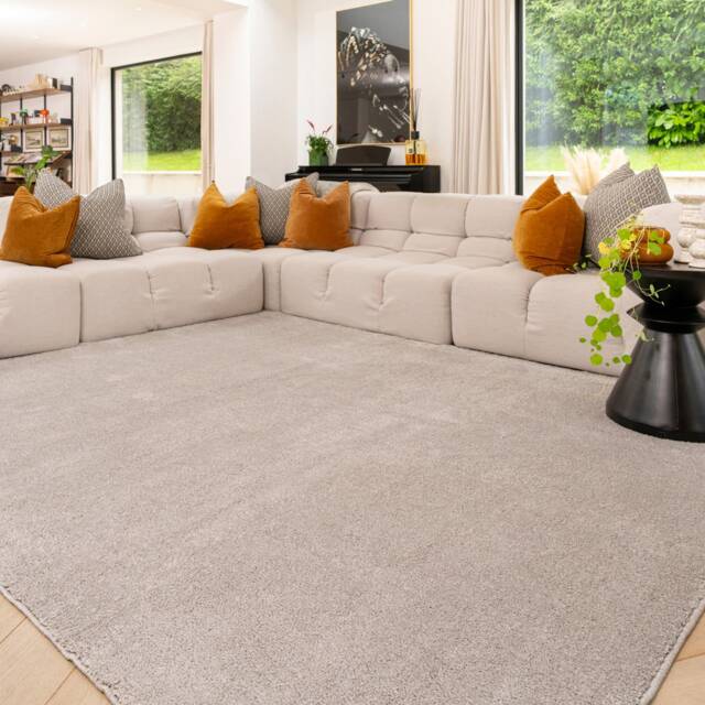 KUKOON Machine Washable Shaggy Rug Silver Grey Fluffy Bedroom Carpet Mat 80cm x 150cm