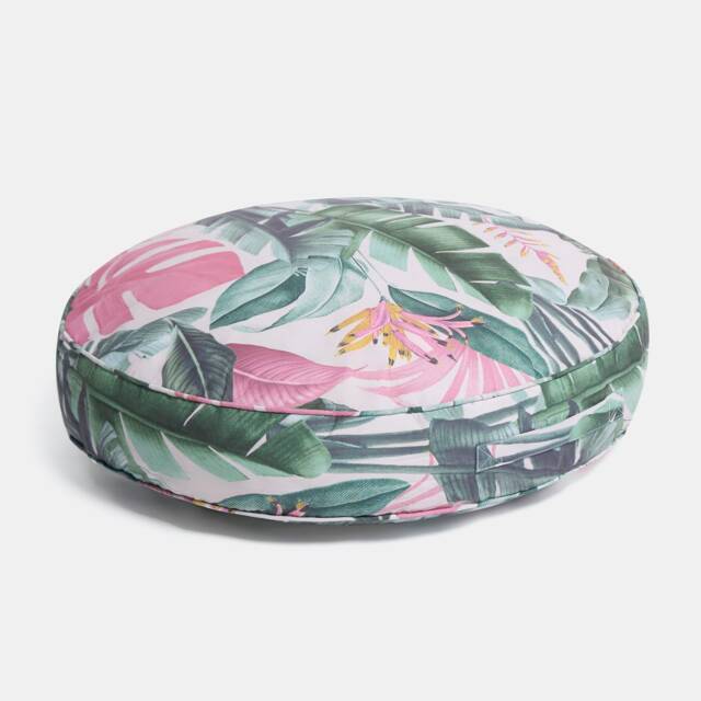 OHS Tropical Outdoor Garden Patio Deck Large Plump Round Water Resistant Floor Plush Seat Cushion Green 60cm