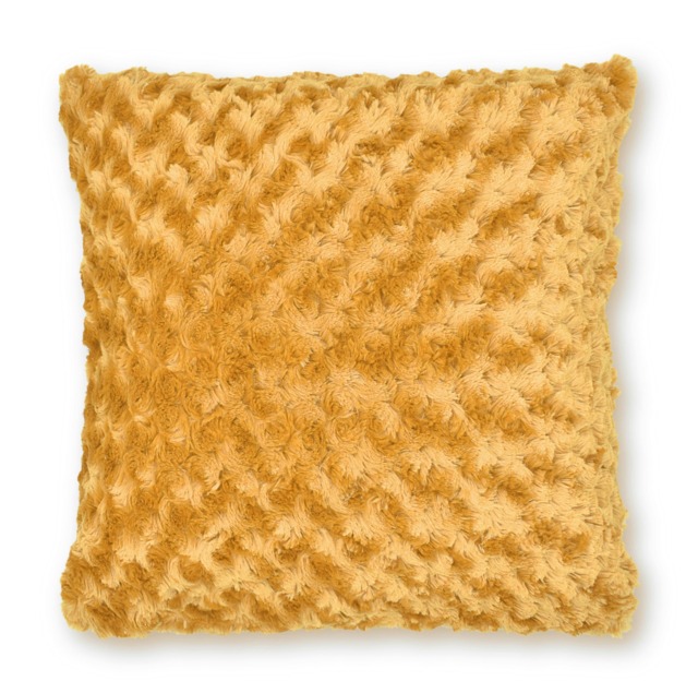 Fur Supersoft Rose Posy Cushion - 43cm x 43cm Gold