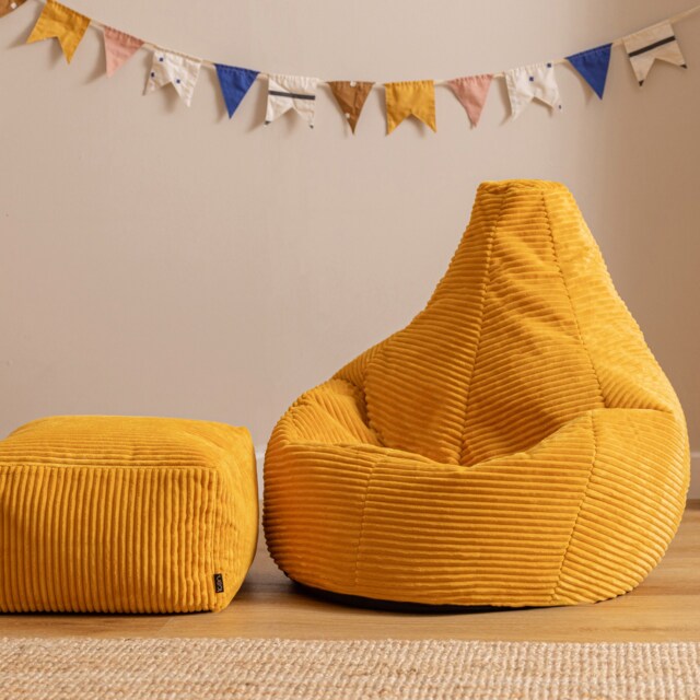 Icon Kids High Back and Footstool, Jumbo Cord, Ochre