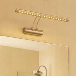 CGC Lighting Kat LED Satin Nickel Wall Light with Switch, 4W 4000K Silver Satin nickel Height: 17.5 cm Width: 40.5 cm Diameter: 5.2cm