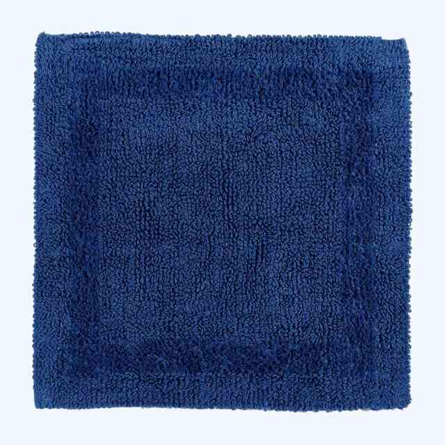 Homescapes Luxury Reversible Cotton Shower Mat - Navy Blue Navy Blue