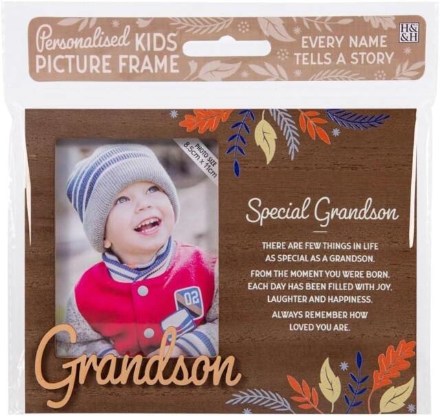 History & Heraldry Pre-Personalised Kids Wooden Picture Frame - Grandson