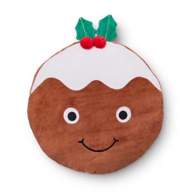 Catherine Lansfield Christmas Pudding 3D Shaped Cushion Brown 38 x 38 cm