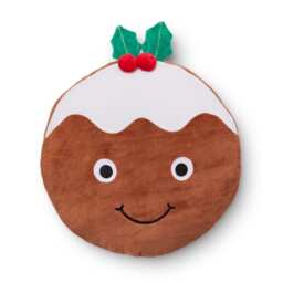 Catherine Lansfield Christmas Pudding 3D Shaped Cushion Brown 38 x 38 cm