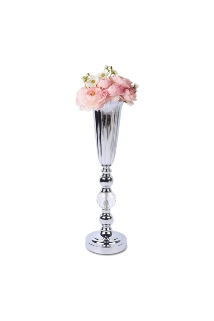 Dyzi 44cm Luxury Silvery Iron Flower Vase Urn Vintage Home Decor