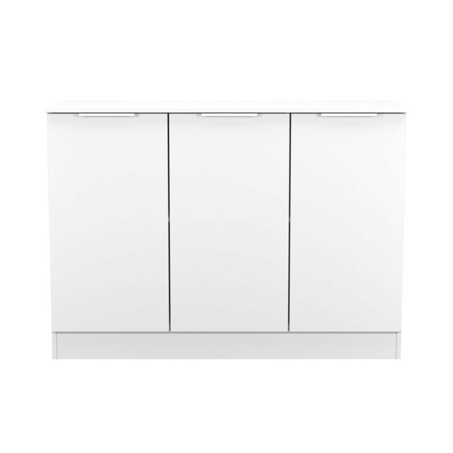 Dover 3 Door Sideboard in White Matt & White (Ready Assembled) White White Matt & White