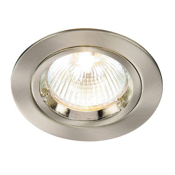 Cast 1 Light Recessed Downlight Satin Nickel Plate, GU10