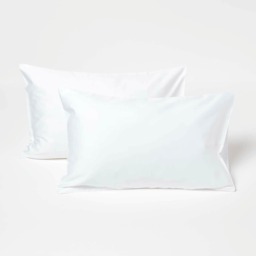 Homescapes White Organic Cotton Kids Pillowcases 40 x 60 cm 400 Thread Count - 2 Pack White