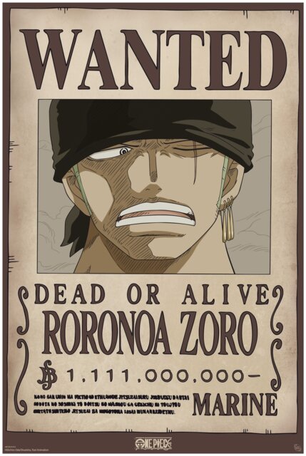 One Piece Wanted Zoro Wano 61 x 91.5cm Maxi Poster