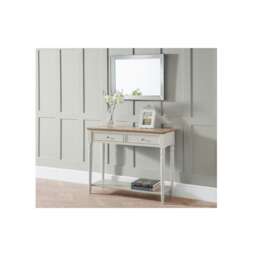 Grey Lacquered Console Table with 2 Drawers Grey Grey