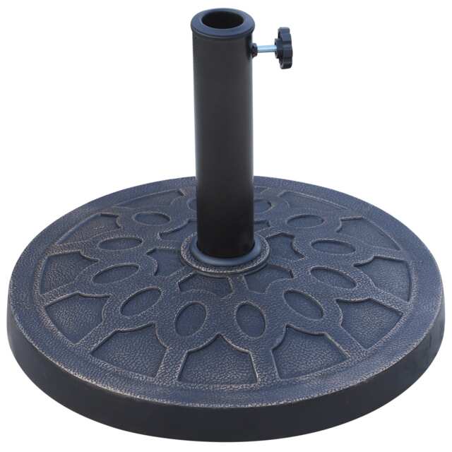 Outsunny 13kg Garden Parasol Base Round Resin Umbrella Stand Holder Bronze Tone Bronze Bronze