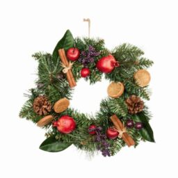40cm Festive Spice Christmas Wreath with Pinecones and Faux Dried Fruit