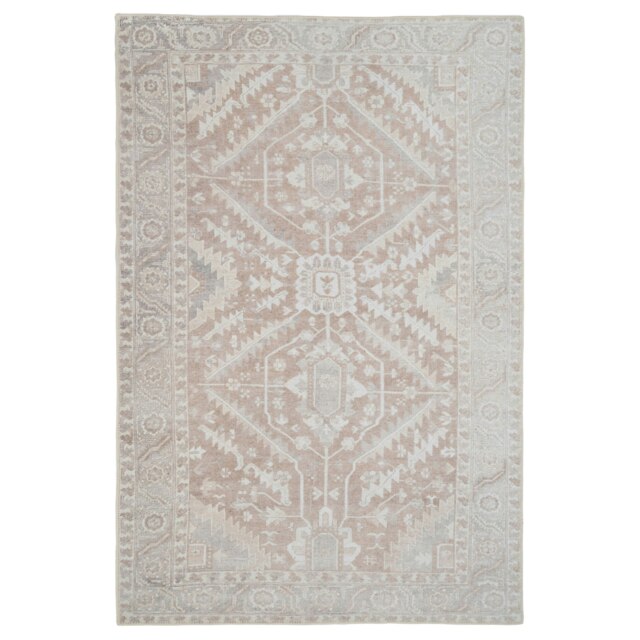 KUKOON Neutral Beige Medallion Non Slip Washable Low Pile Rug 120cm x 170cm