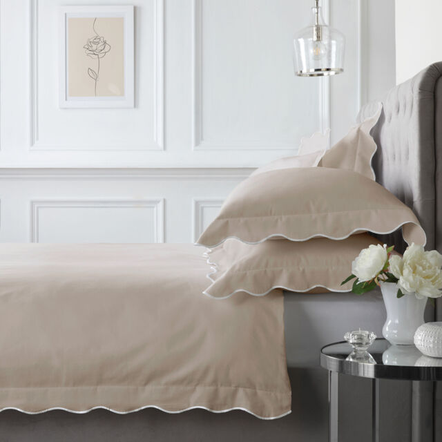 Appletree Scallop Edge Duvet Cover Set Natural