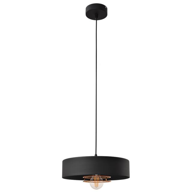 Babilon Cylindrical Pendant Ceiling Light Black, Rose Gold 30cm