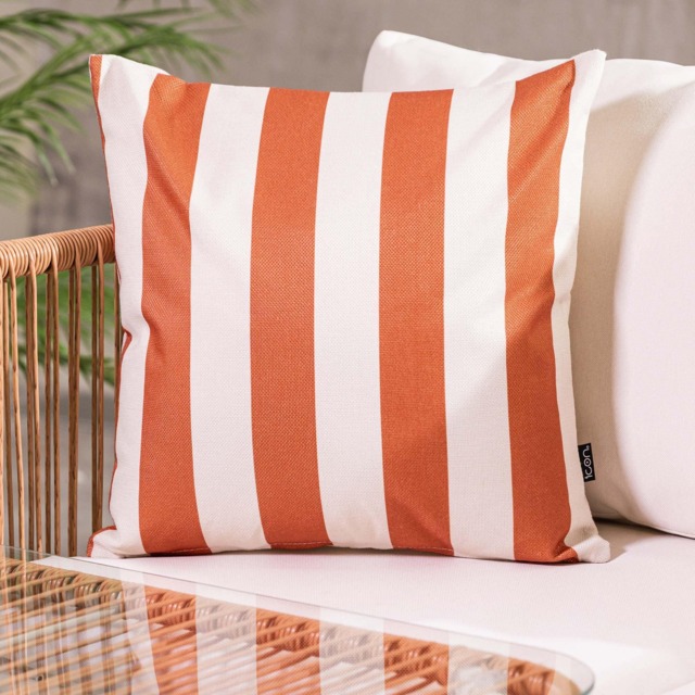 Cushion 43x43 Kyoto Fabric, Stripe, Terracotta