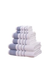 Dakota Stripes Towels 6 Piece Pure Cotton Bale Set Blue Bath towel