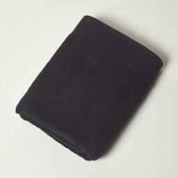 Homescapes Black Combed Egyptian Cotton Bath Towel 700 GSM